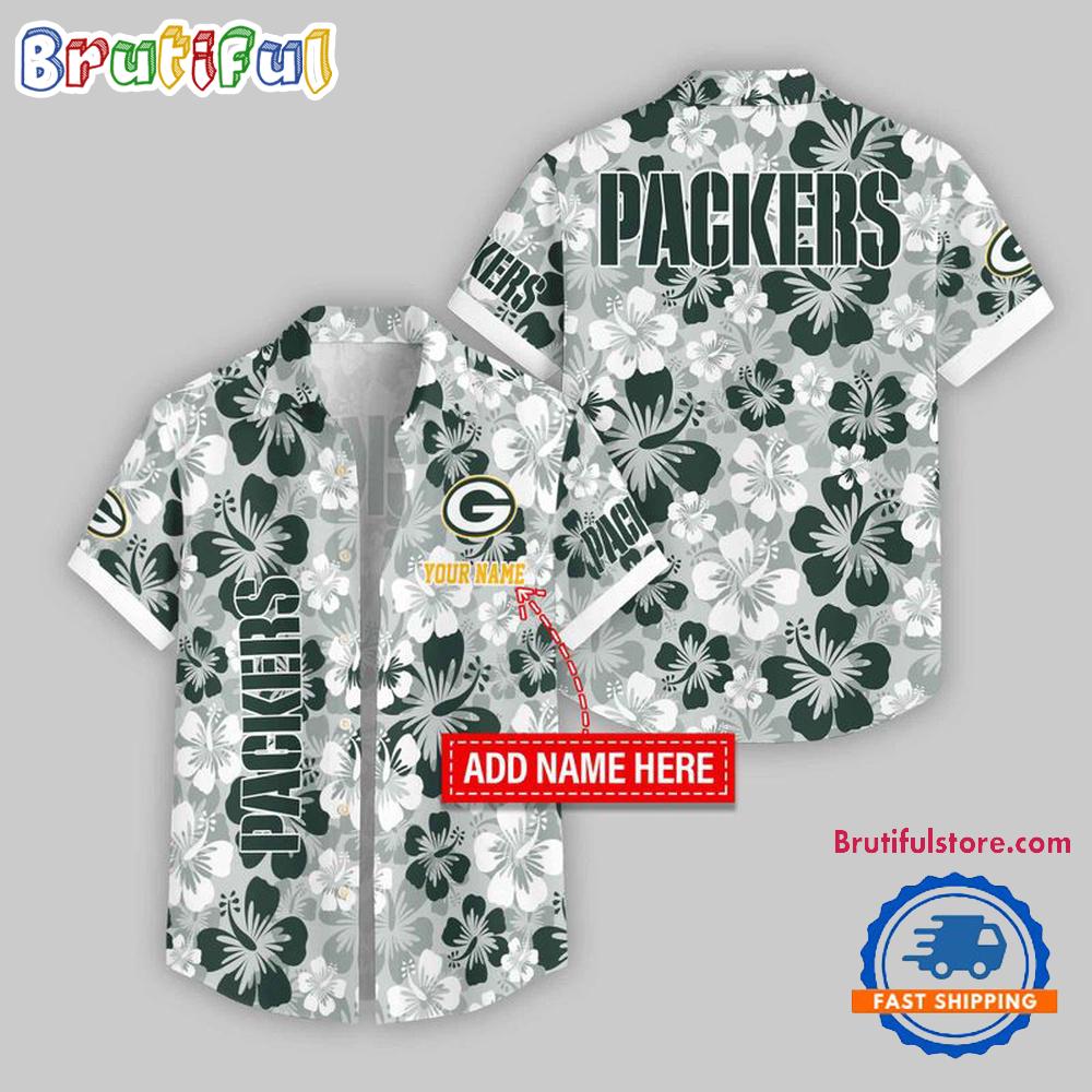 Sportswearmerch Green Bay Packers NFL Flower Palm Tree Personalized Hawaiian Shirt For Fan