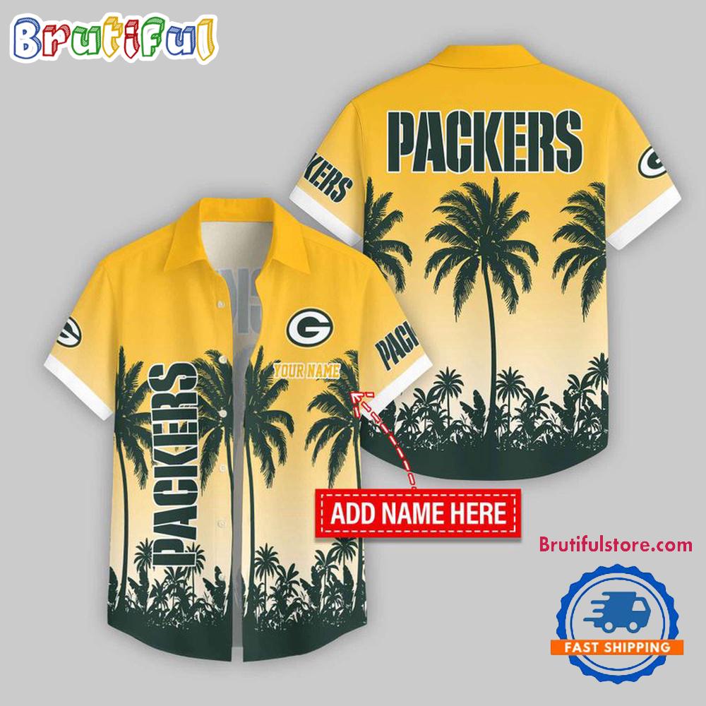 Sportswearmerch Green Bay Packers NFL Flower Palm Tree Summer Personalized Hawaiian Shirt For Fan