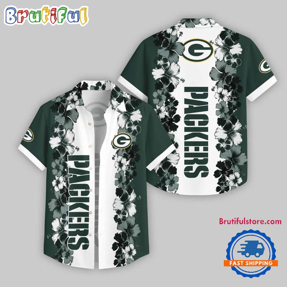 Sportswearmerch Green Bay Packers NFL Flower Pattern Summer Beach Personalized Hawaiian Shirt For Fan