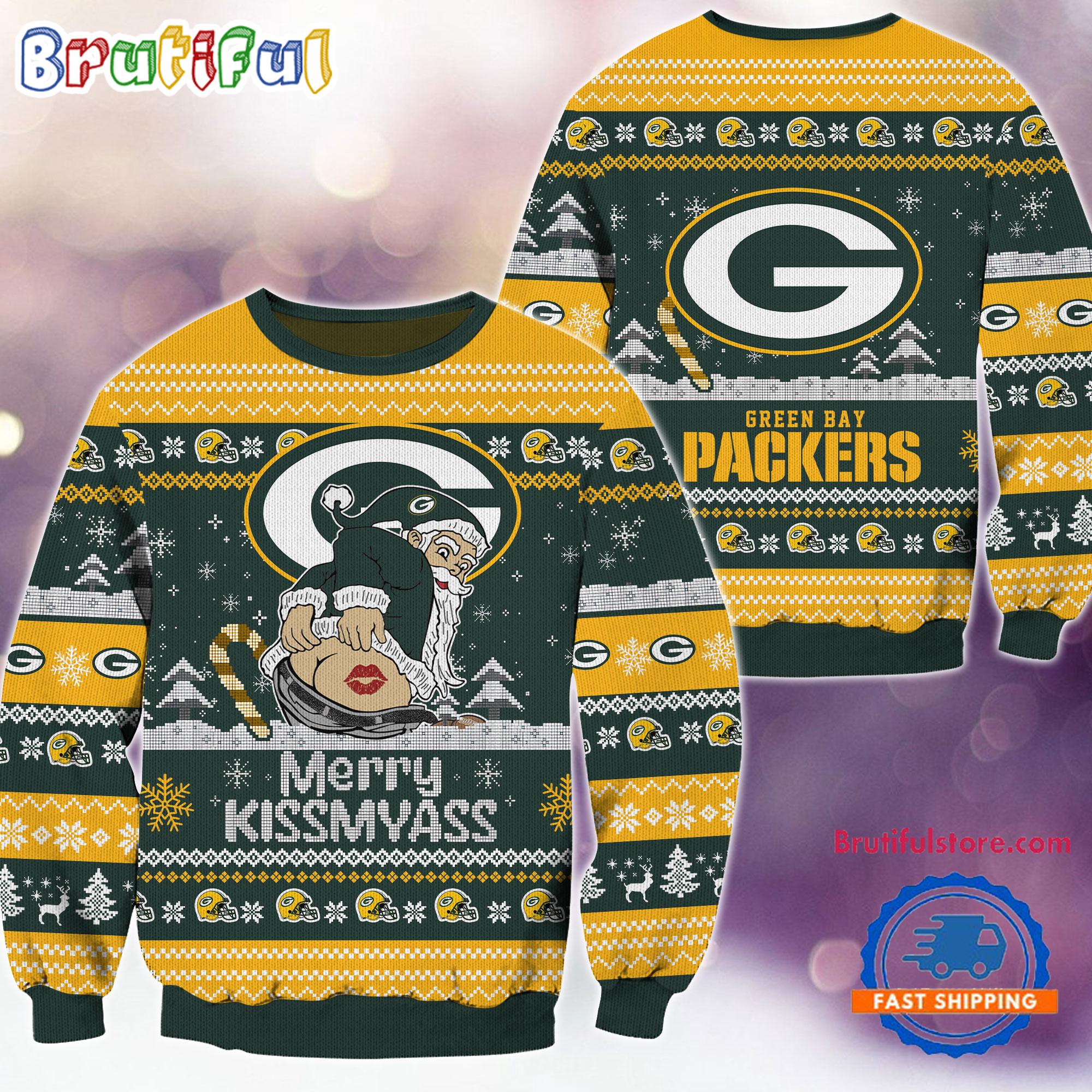 Sportswearmerch Green Bay Packers NFL Funny Santa Claus Christmas Sweater For Fan