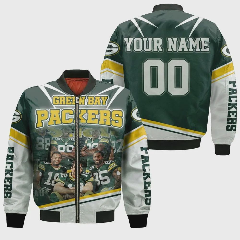 Sportswearmerch Green Bay Packers NFL Great Players Champions Pattern Bomber Jacket For Fan