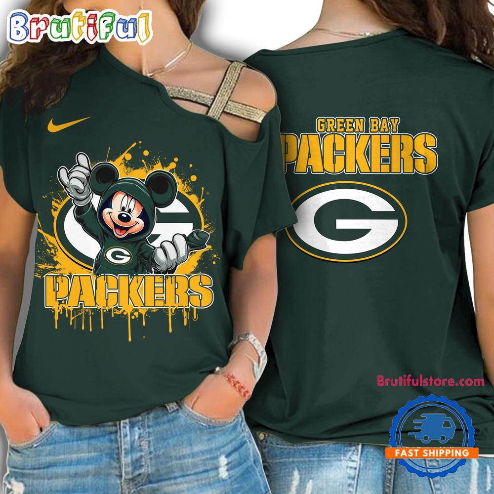 Sportswearmerch Green Bay Packers NFL Mickey Mouse Strapless Sleeve Short For Fan
