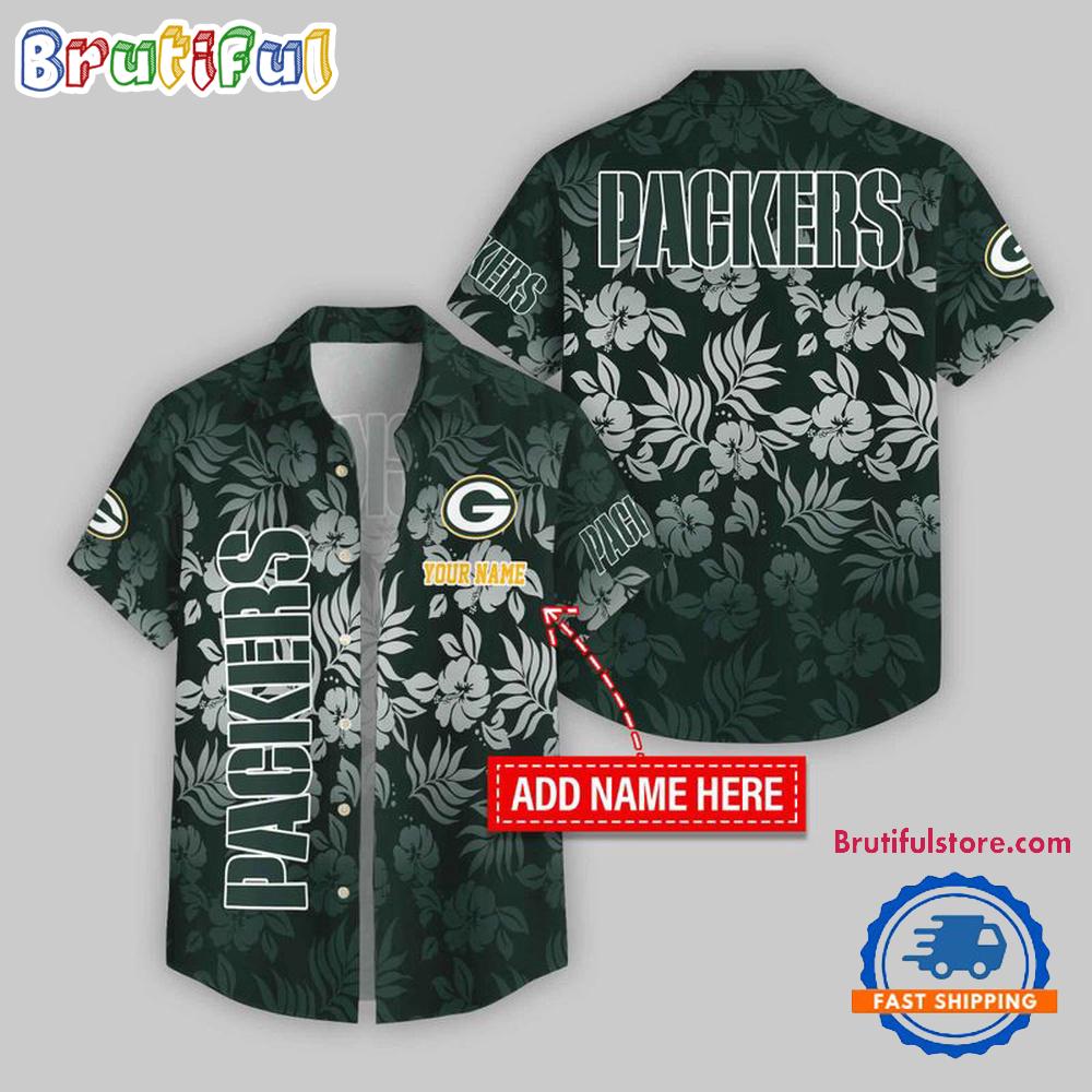 Sportswearmerch Green Bay Packers NFL Night Flower Pattern Personalized Personalized Hawaiian Shirt For Fan