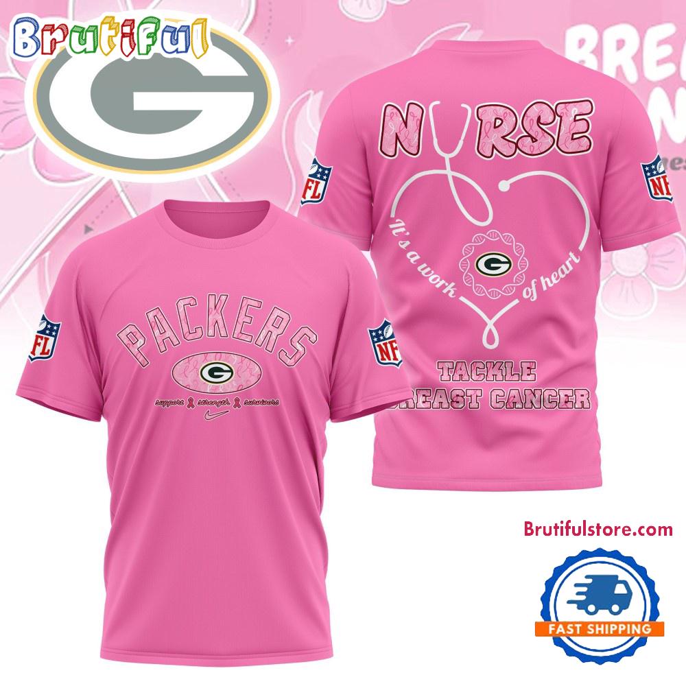Sportswearmerch Green Bay Packers NFL Nurse Breast Cancer Awareness T-shirt For Fan
