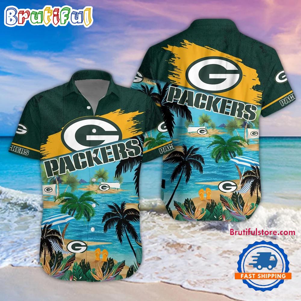 Sportswearmerch Green Bay Packers NFL Palm Tree Summer Beach Personalized Hawaiian Shirt For Fan