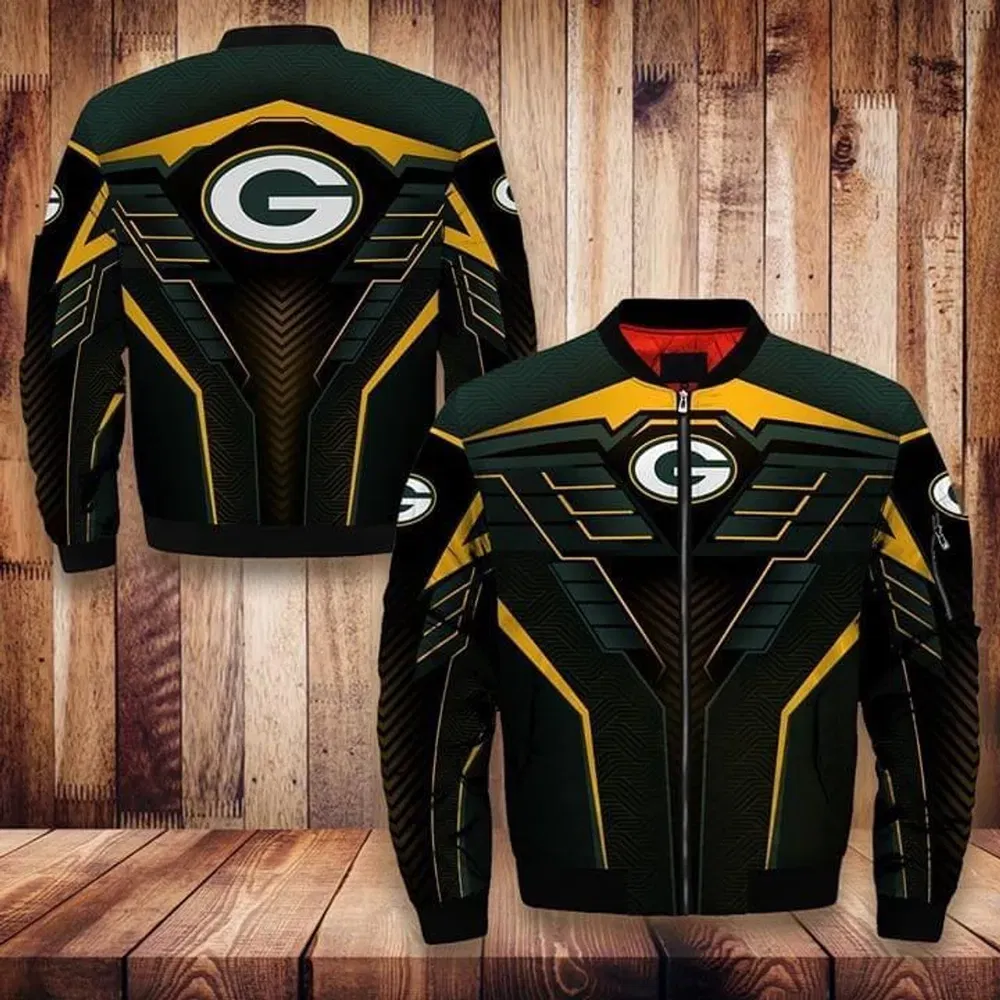 Sportswearmerch Green Bay Packers NFL Pattern Bomber Jacket For Fan