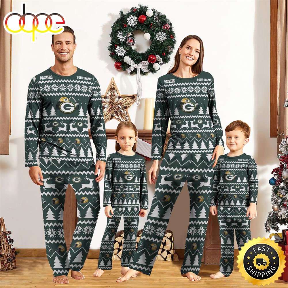 Sportswearmerch Green Bay Packers NFL Personalized Pajamas Family For Fan