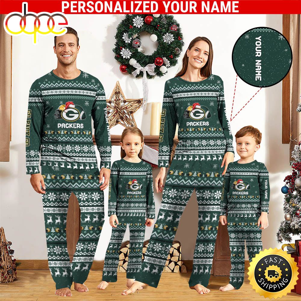 Sportswearmerch Green Bay Packers NFL Personalized Pajamas Family For Fan
