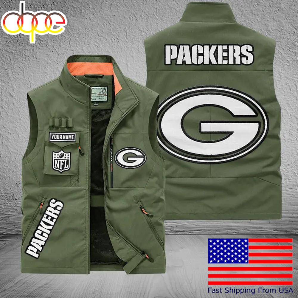 Sportswearmerch Green Bay Packers NFL Personalized Pocket Vest For Fans For Fan