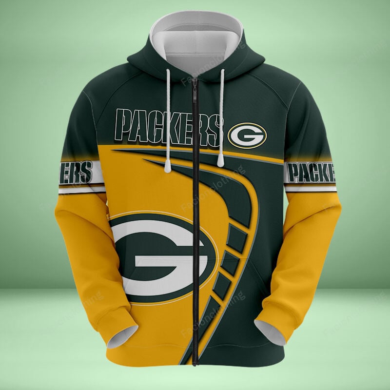 Sportswearmerch Green Bay Packers NFL Personalized Zip Hoodie For Fan