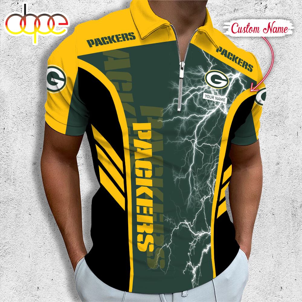 Sportswearmerch Green Bay Packers NFL Personalized Zip Polo Shirt For Fan
