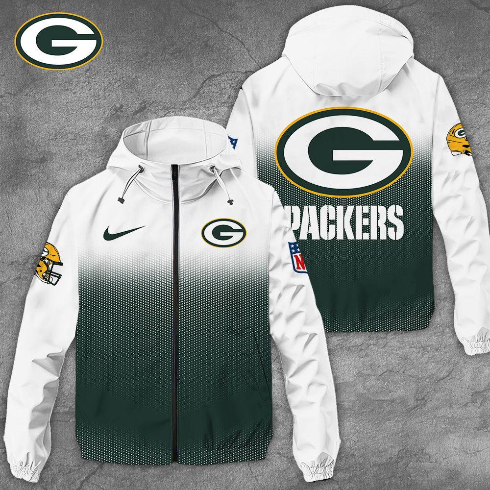 Sportswearmerch Green Bay Packers NFL Windbreaker Jacket For Fan