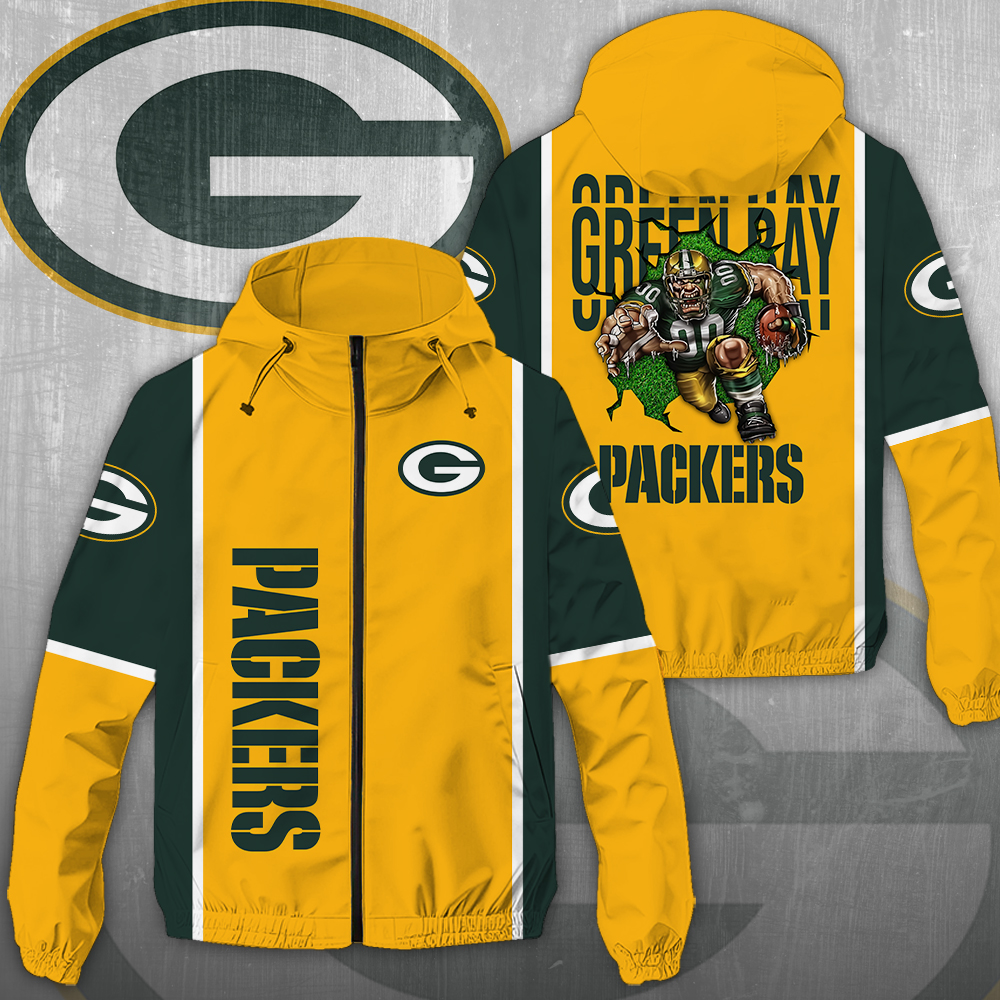 Sportswearmerch Green Bay Packers NFL Windbreaker Jacket For Fan