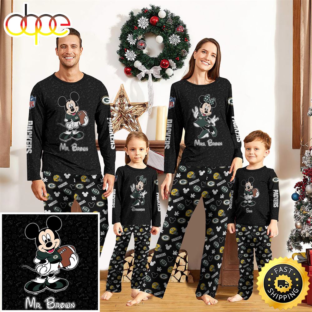 Sportswearmerch Green Bay Packers NFL x Mickey Mouse Personalized Pajamas Family For Fan