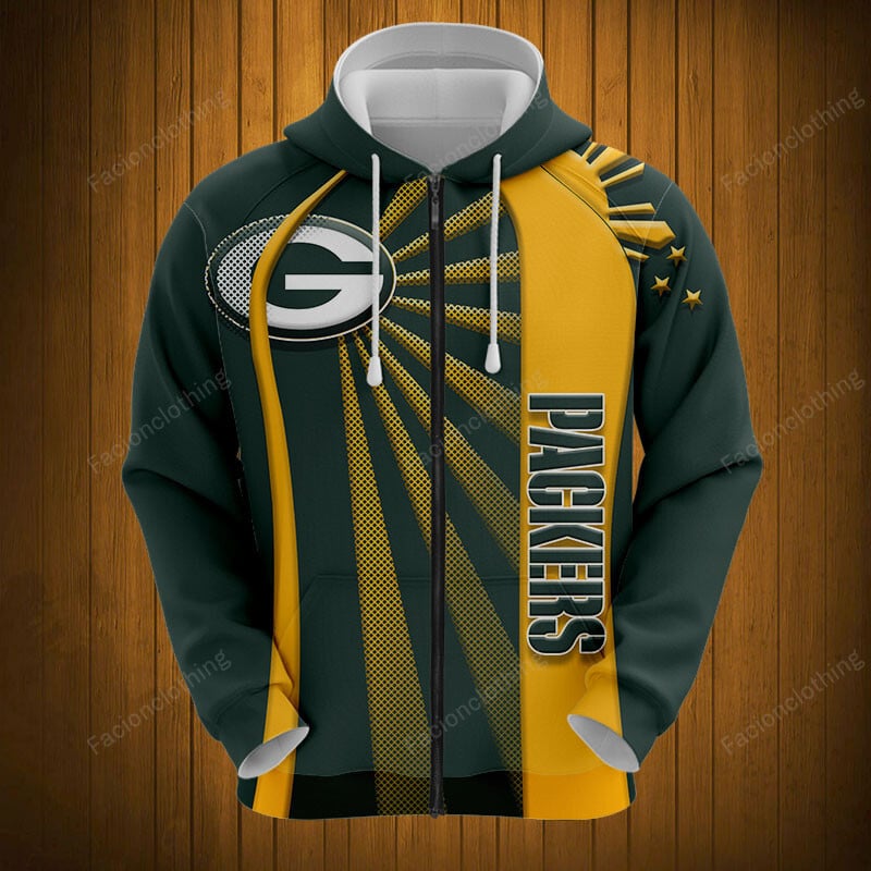 Sportswearmerch Green Bay Packers NFL Zip Hoodie Personalized For Fan