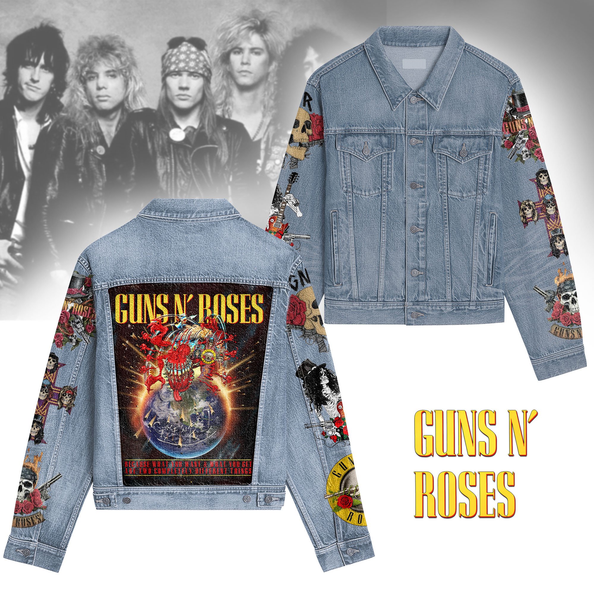 Sportswearmerch Guns N' Roses Denim Jacket Gift For Fans