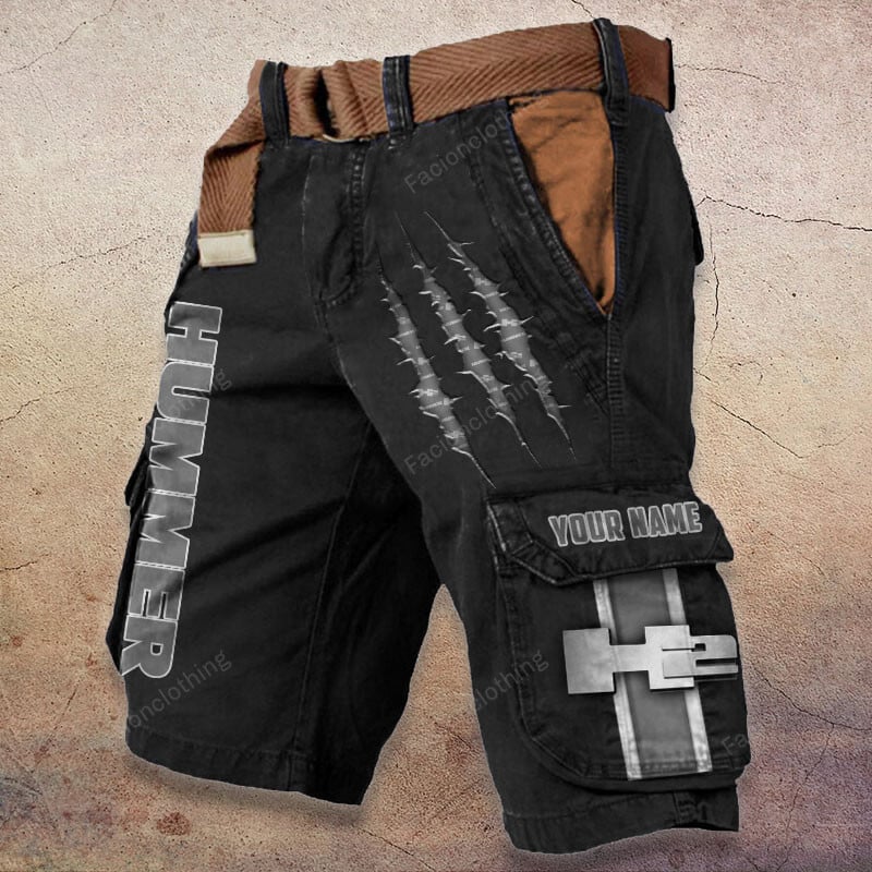 Sportswearmerch H2 Hummer Car Car Denim Short For Fan