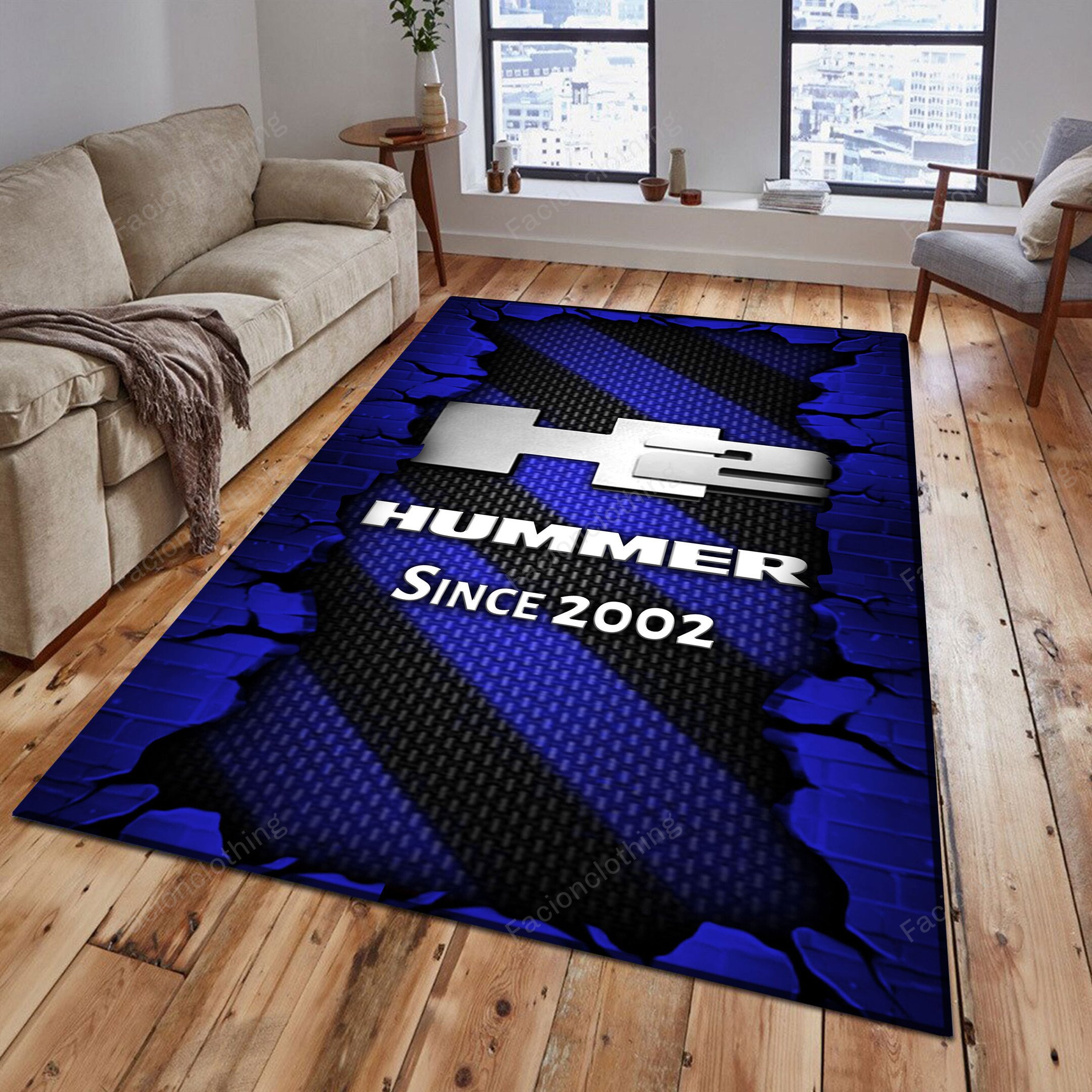 Sportswearmerch H2 Hummer Car Personalized Rug For Fan