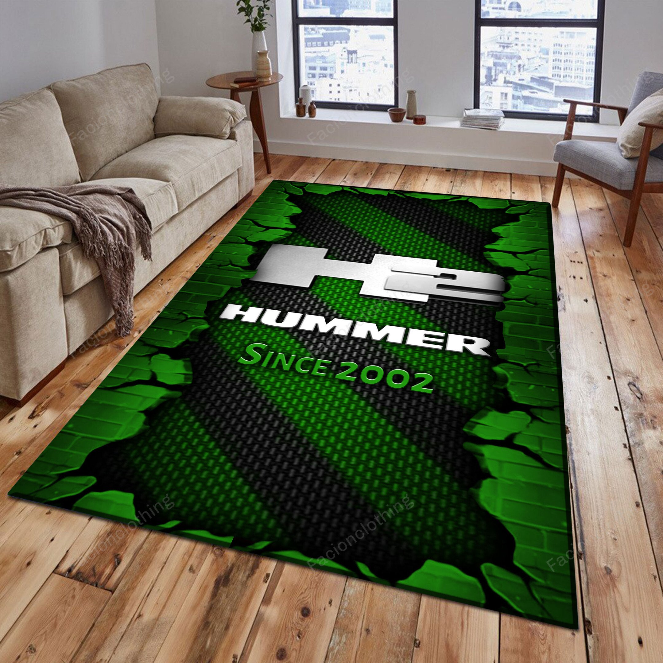 Sportswearmerch H2 Hummer Car Personalized Rug For Fan