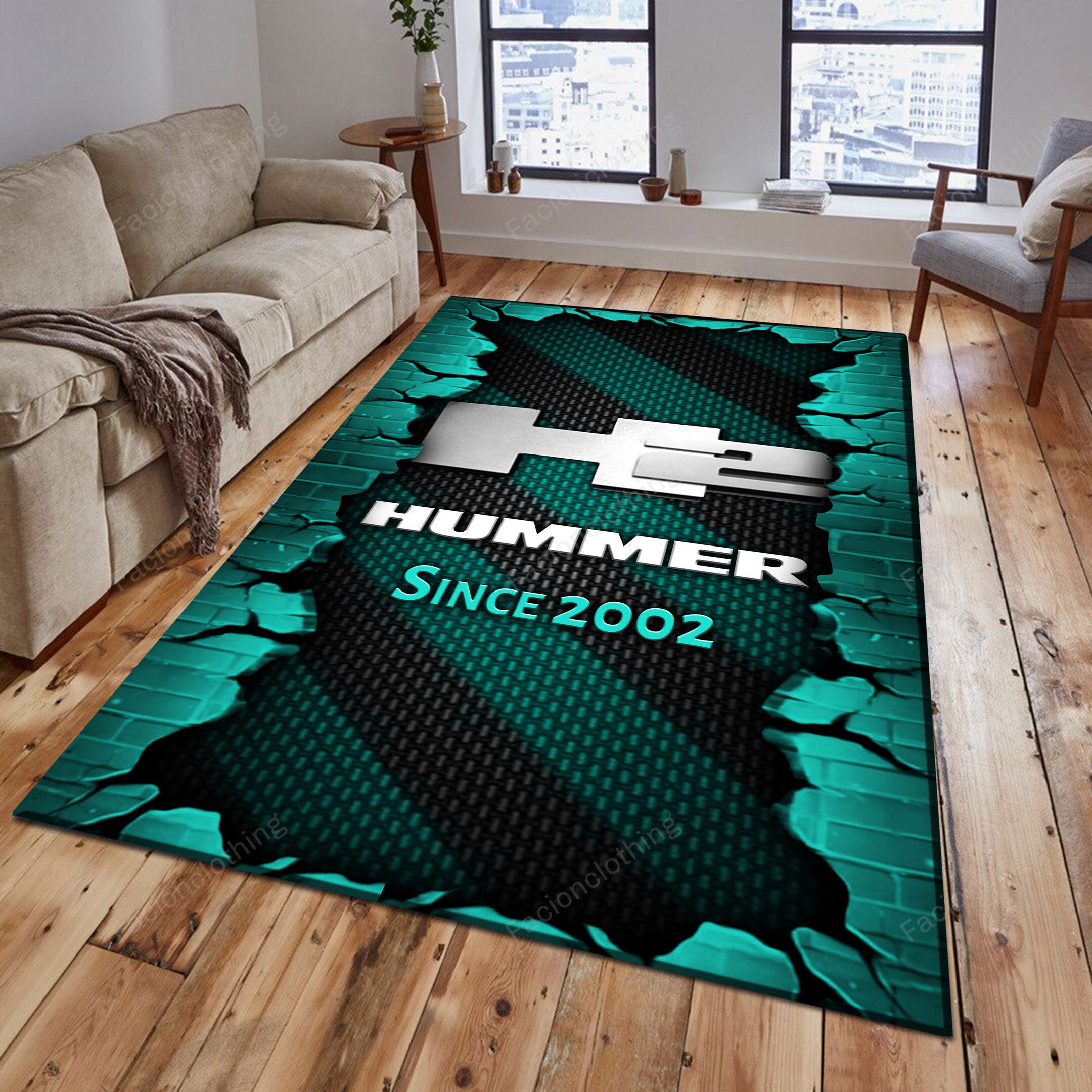 Sportswearmerch H2 Hummer Car Personalized Rug For Fan