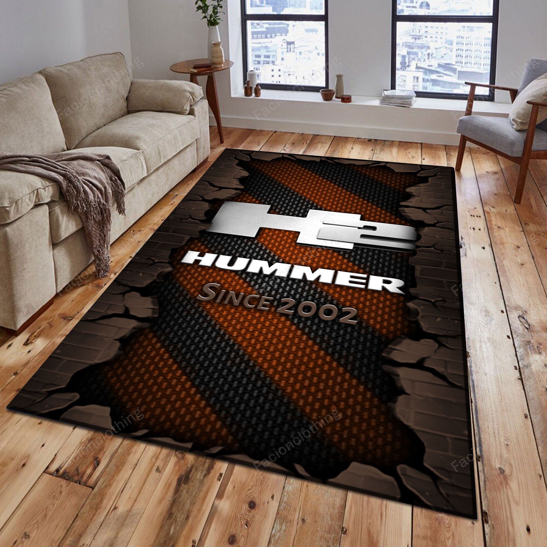 Sportswearmerch H2 Hummer Car Personalized Rug For Fan