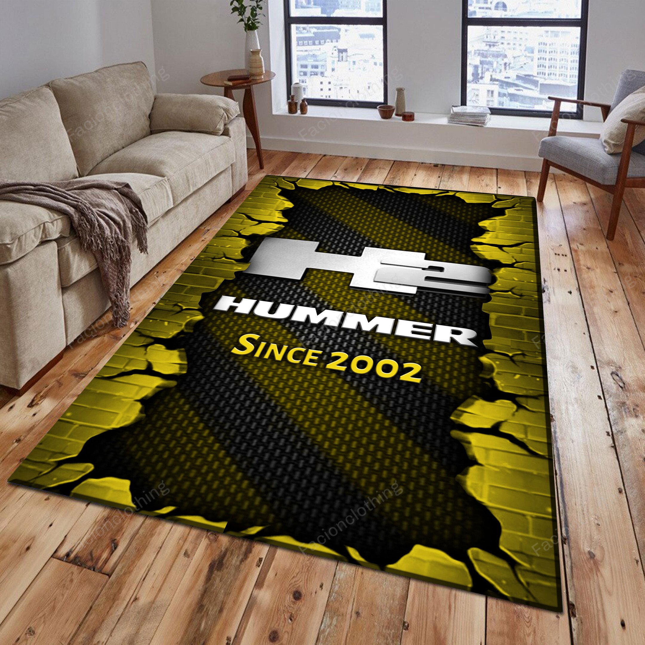 Sportswearmerch H2 Hummer Car Personalized Rug For Fan