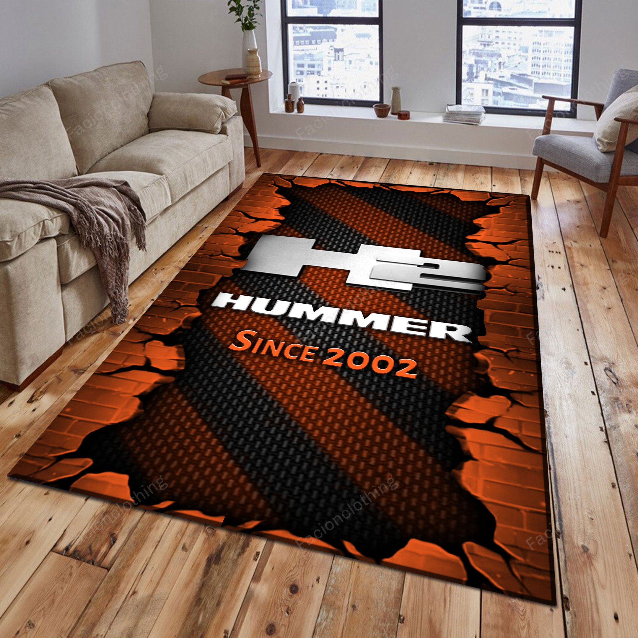 Sportswearmerch H2 Hummer Car Personalized Rug For Fan