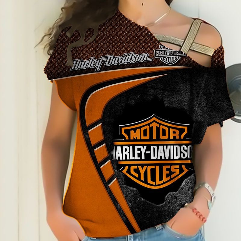 Sportswearmerch Harley Davidson Motorcycle Personalized Fashion Strapless Short Sleeve For Fan
