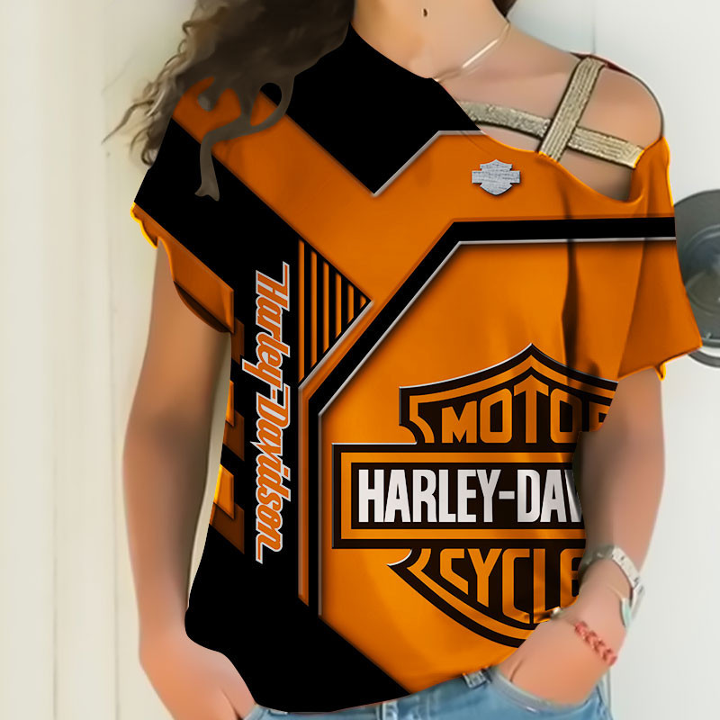 Sportswearmerch Harley Davidson Motorcycle Personalized Fashion Strapless Short Sleeve For Fan