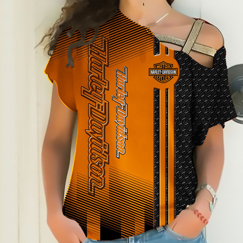 Sportswearmerch Harley Davidson Motorcycle Personalized Fashion Strapless Short Sleeve For Fan