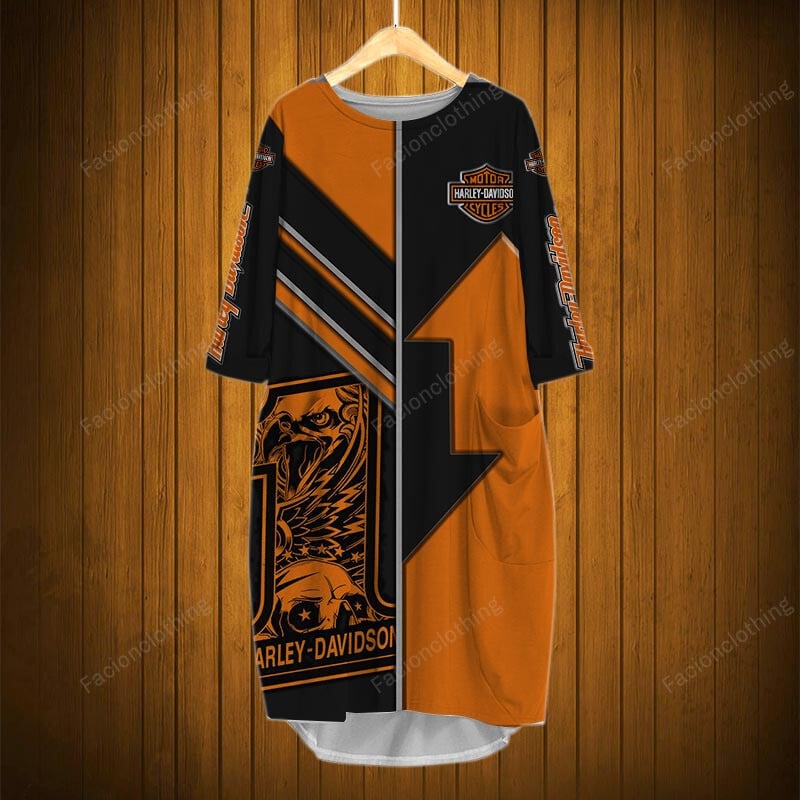 Sportswearmerch Harley-Davidson Motorcycle Personalized Pocket Dress For Fan