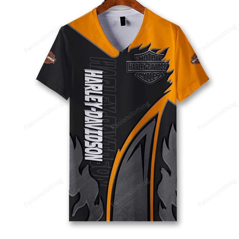 Sportswearmerch Harley-Davidson Motorcycle Personalized V-neck Women T-shirt For Fan