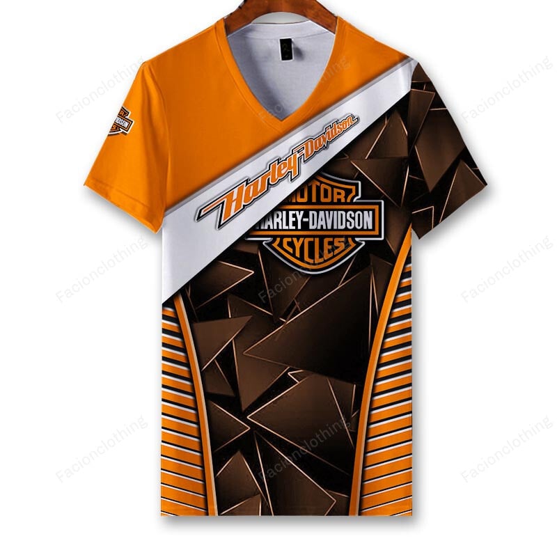 Sportswearmerch Harley-Davidson Motorcycle Personalized V-neck Women T-shirt For Fan