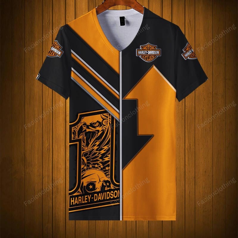 Sportswearmerch Harley-Davidson Motorcycle Personalized V-neck Women T-shirt For Fan