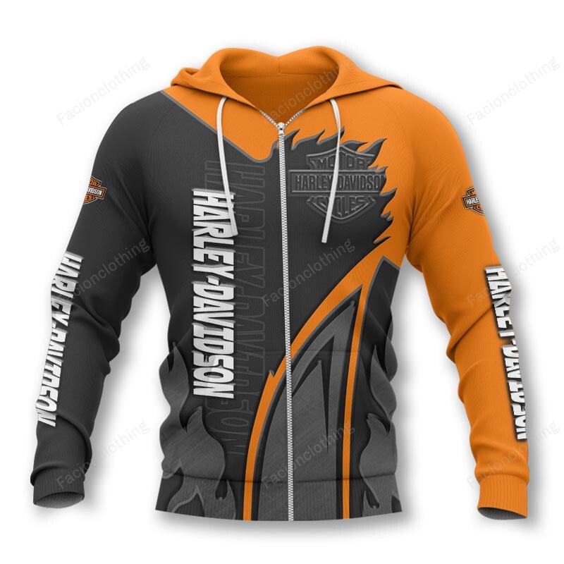 Sportswearmerch Harley-Davidson Motorcycle Personalized Zip Hoodie For Fan