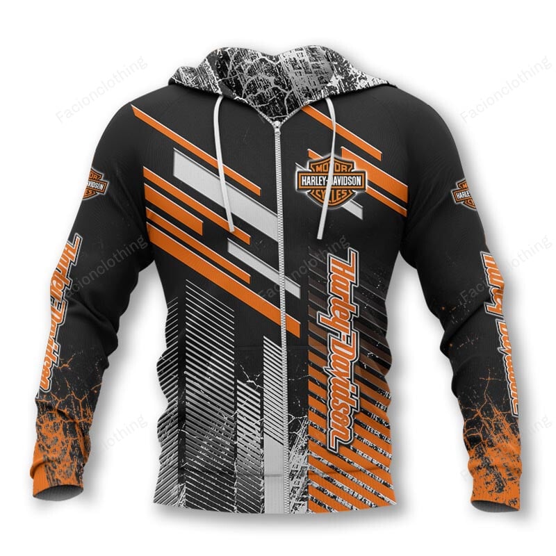Sportswearmerch Harley-Davidson Motorcycle Personalized Zip Hoodie For Fan