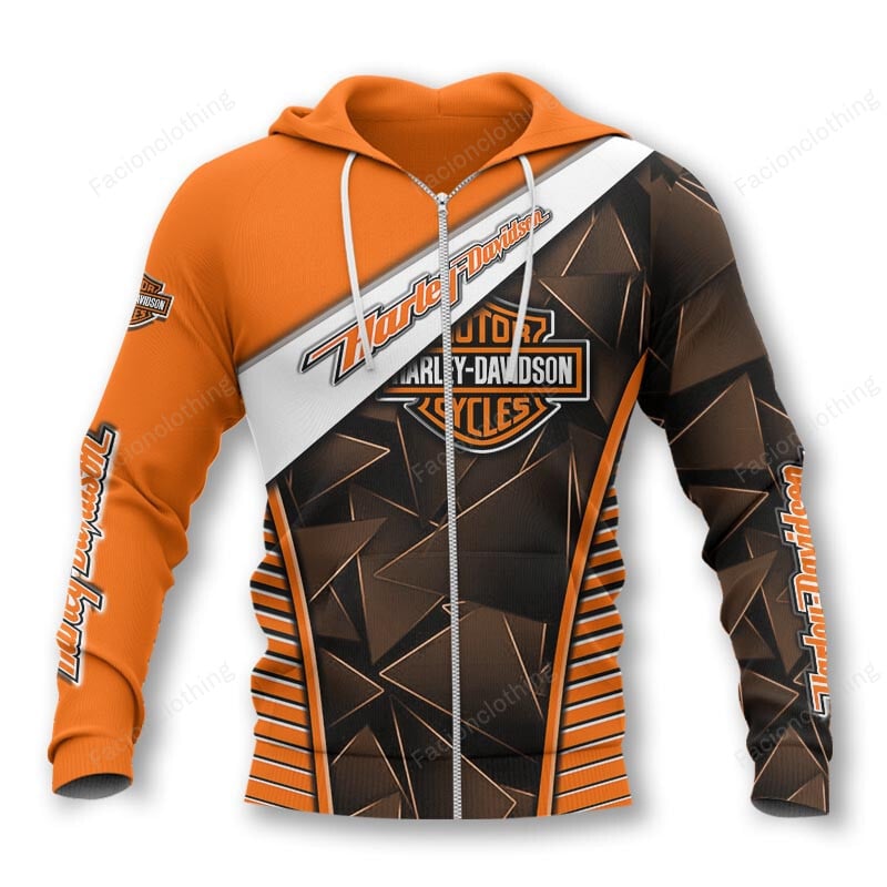 Sportswearmerch Harley-Davidson Motorcycle Personalized Zip Hoodie For Fan