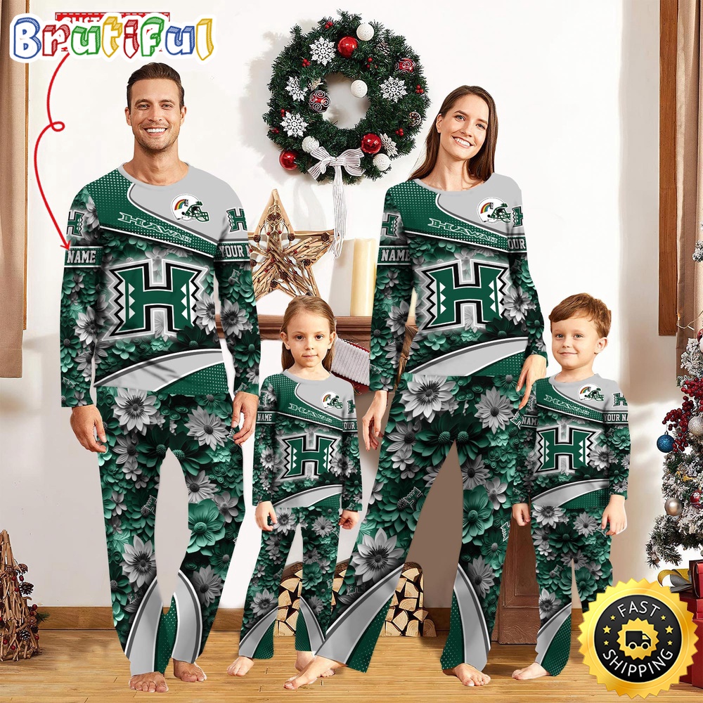 Sportswearmerch Hawai'i Rainbow Warriors NCAA Sport Fans Personalized Pajamas Family For Fan