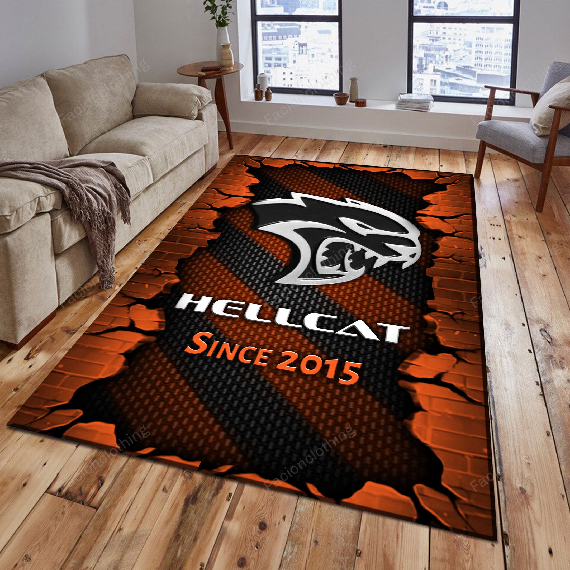 Sportswearmerch Hellcat Car Personalized Rug For Fan