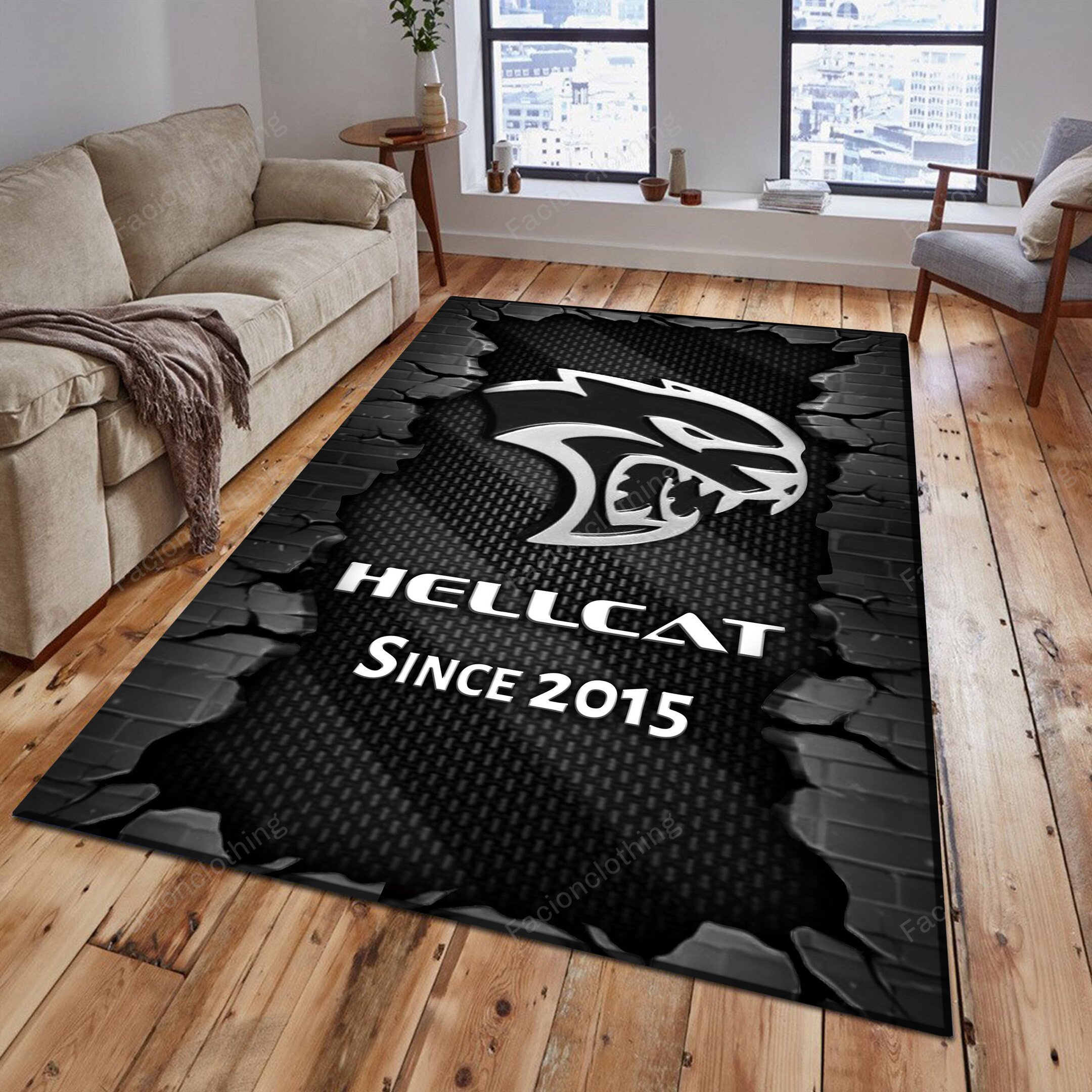 Sportswearmerch Hellcat Car Personalized Rug For Fan