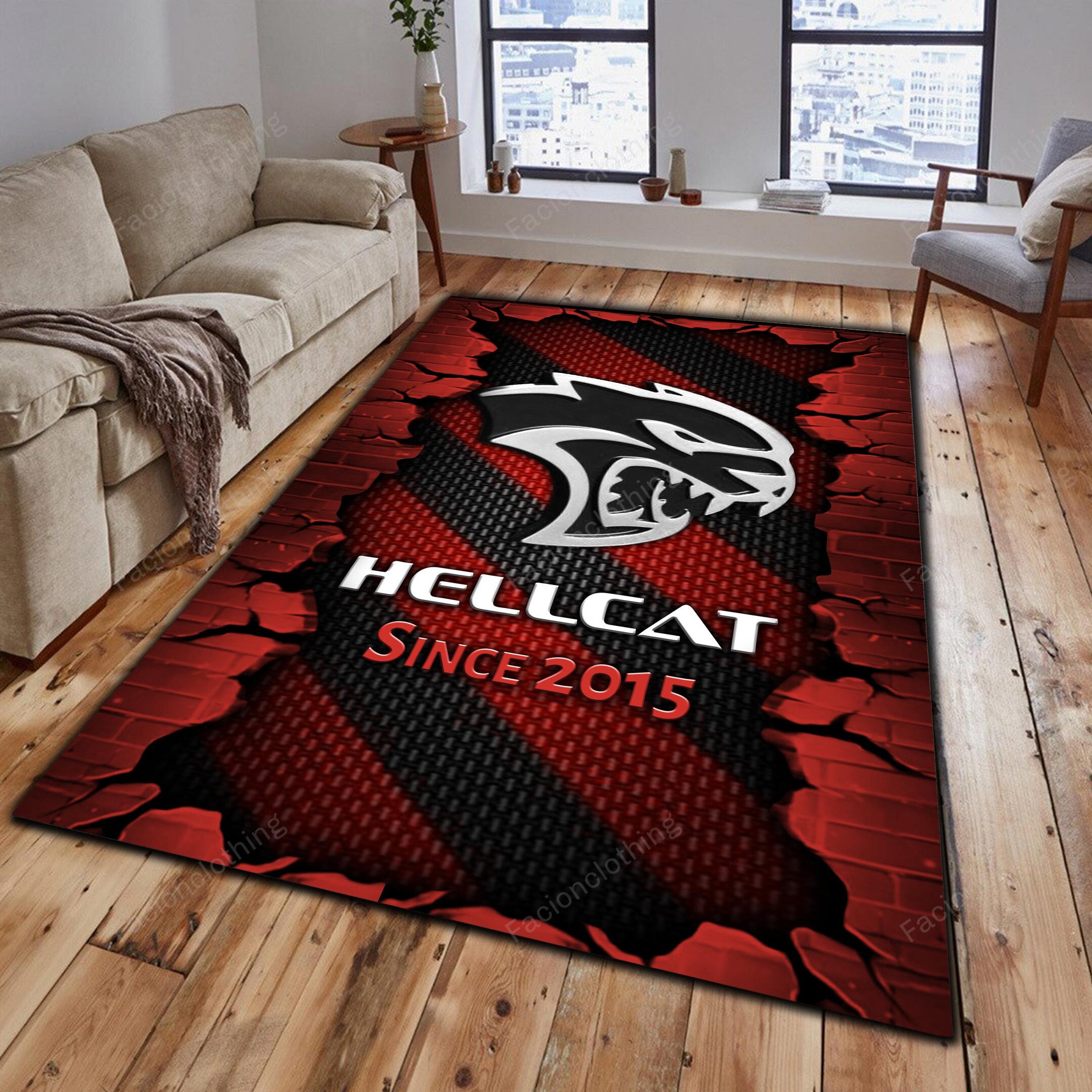 Sportswearmerch Hellcat Car Personalized Rug For Fan
