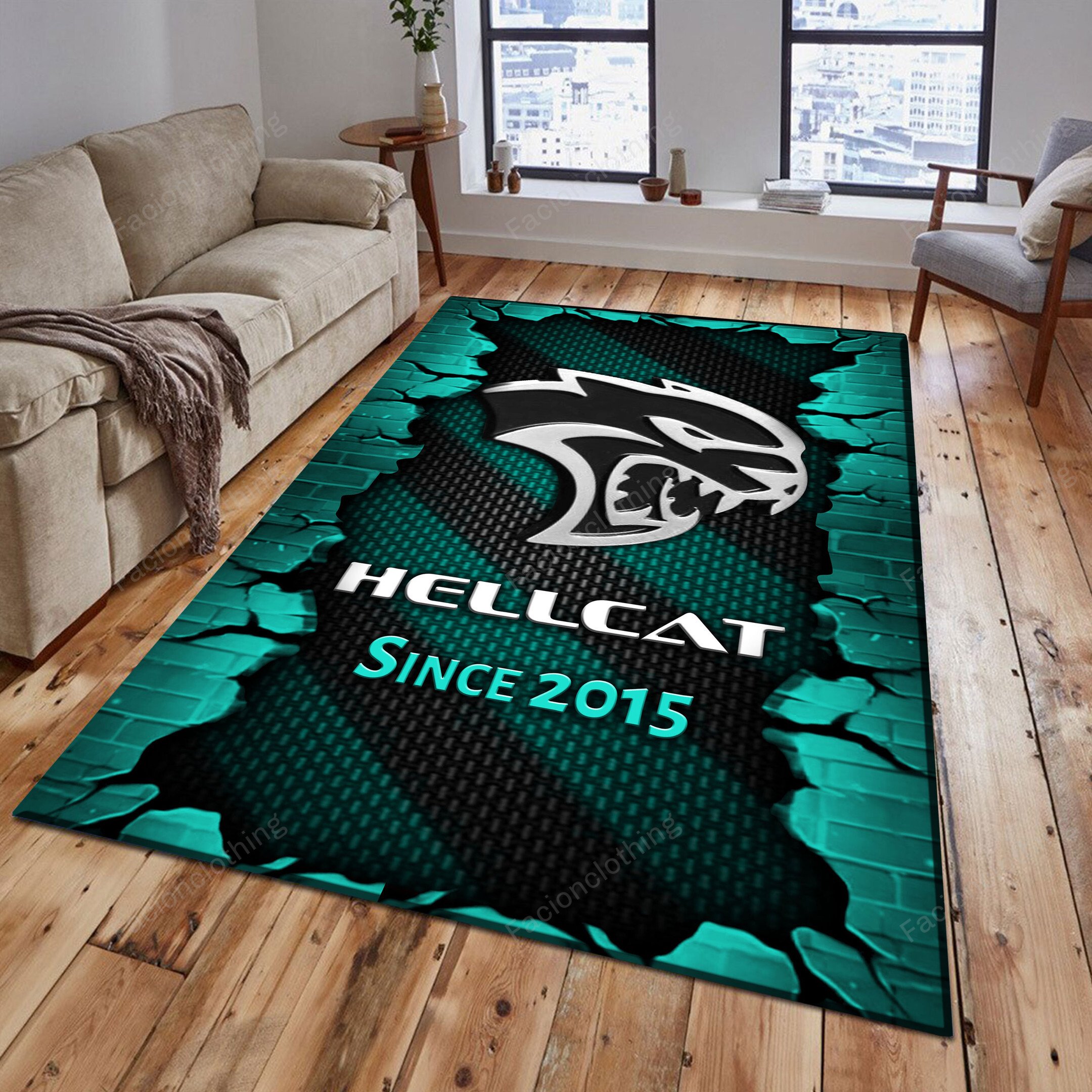 Sportswearmerch Hellcat Car Personalized Rug For Fan
