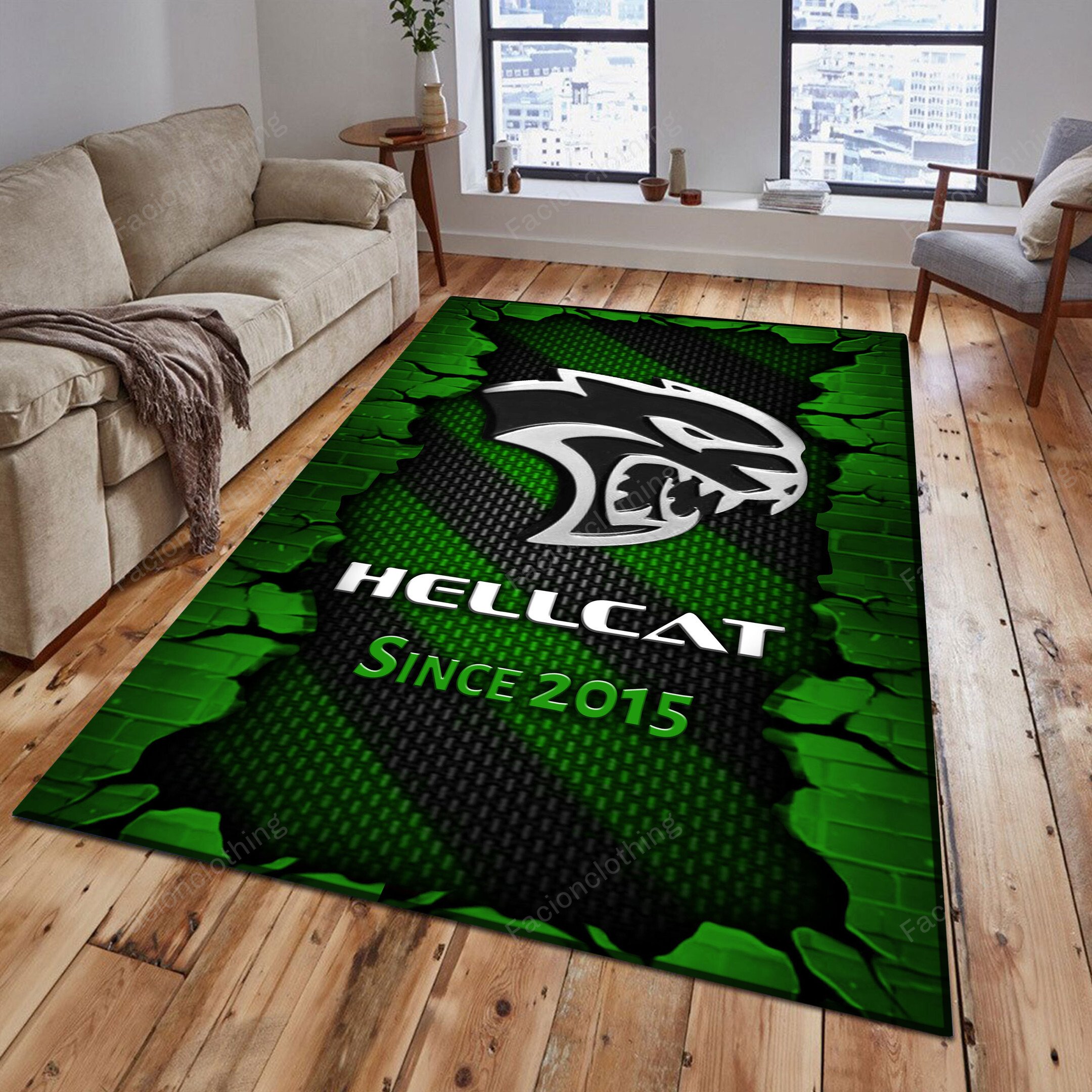Sportswearmerch Hellcat Car Personalized Rug For Fan