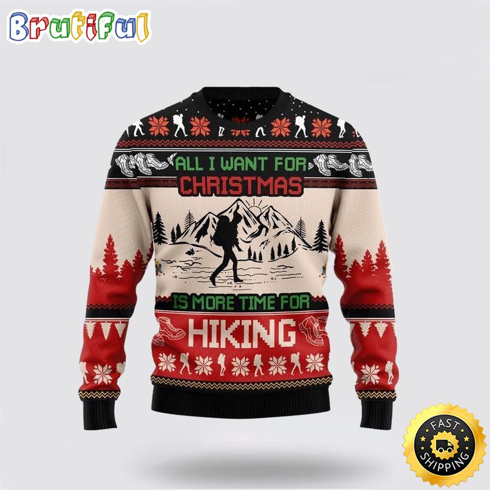 Sportswearmerch Hiking Personalized Christmas Sweater For Fan