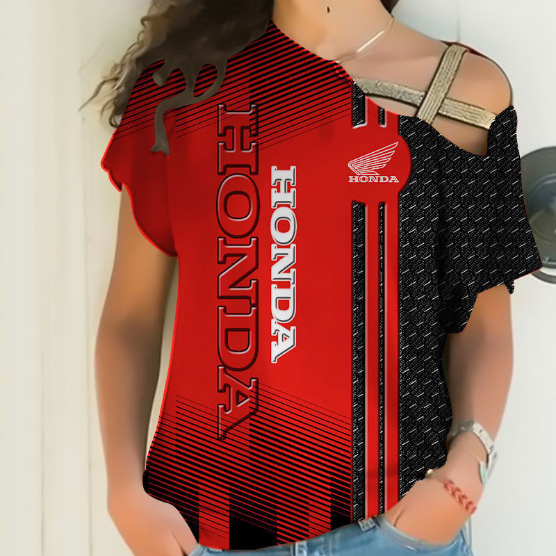 Sportswearmerch Honda Motorcycle Personalized Fashion Strapless Short Sleeve For Fan