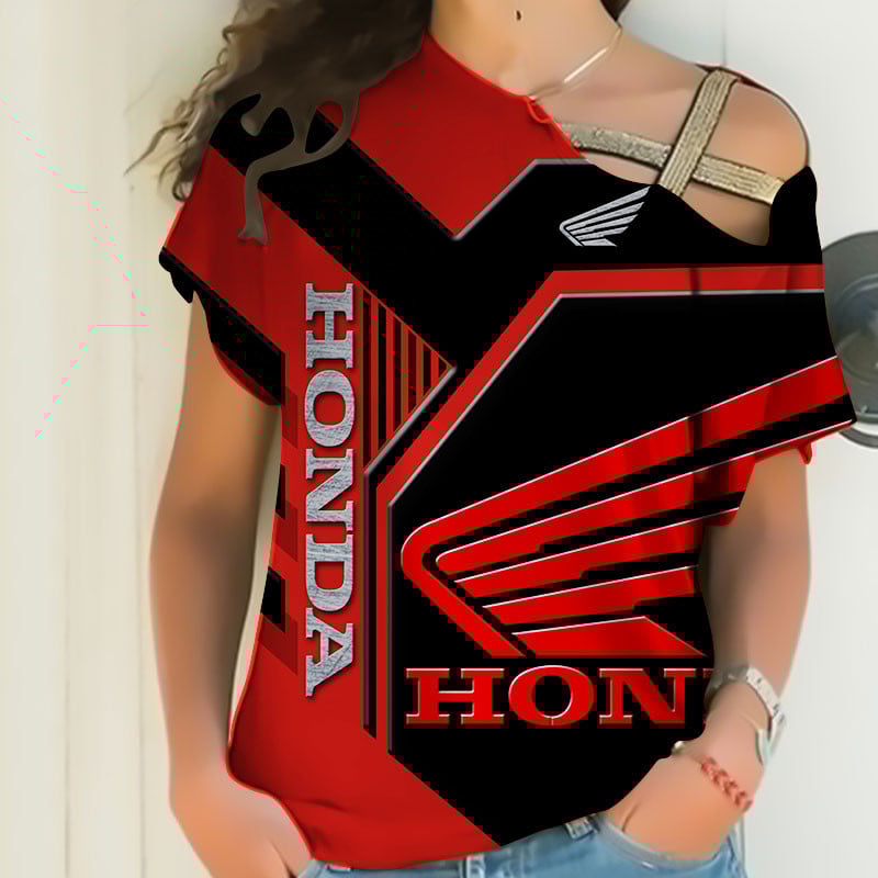 Sportswearmerch Honda Motorcycle Personalized Fashion Strapless Short Sleeve For Fan