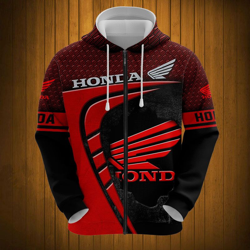 Sportswearmerch Honda Motorcycle Personalized Fashion Zip Hoodie For Fan