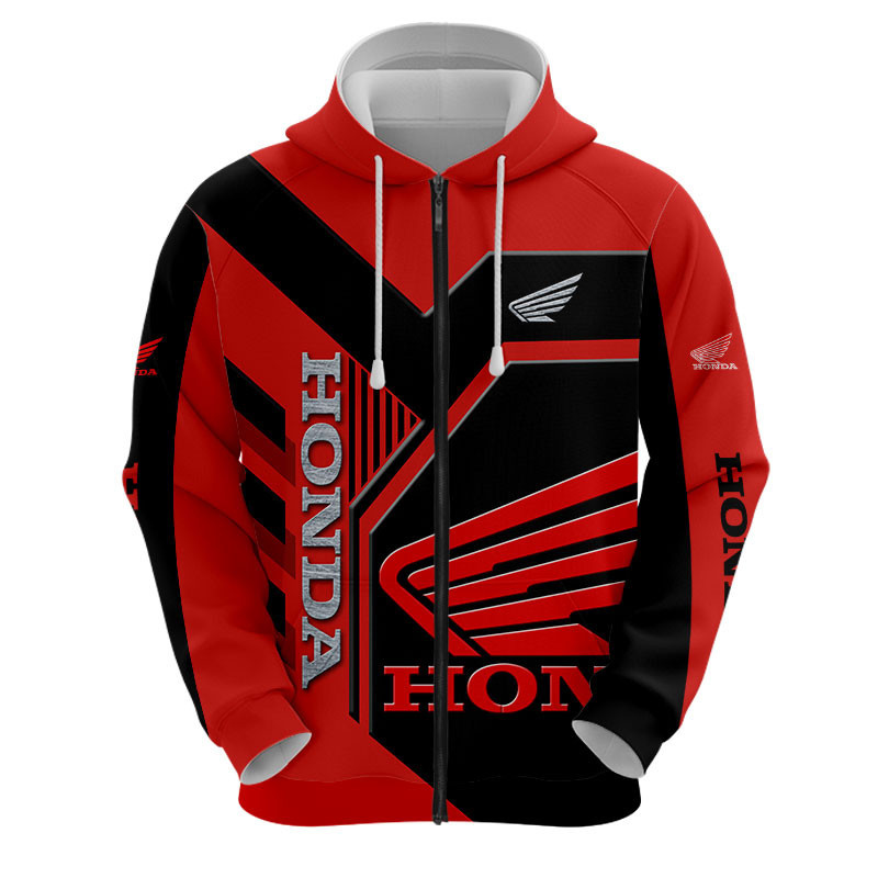 Sportswearmerch Honda Motorcycle Personalized Fashion Zip Hoodie For Fan