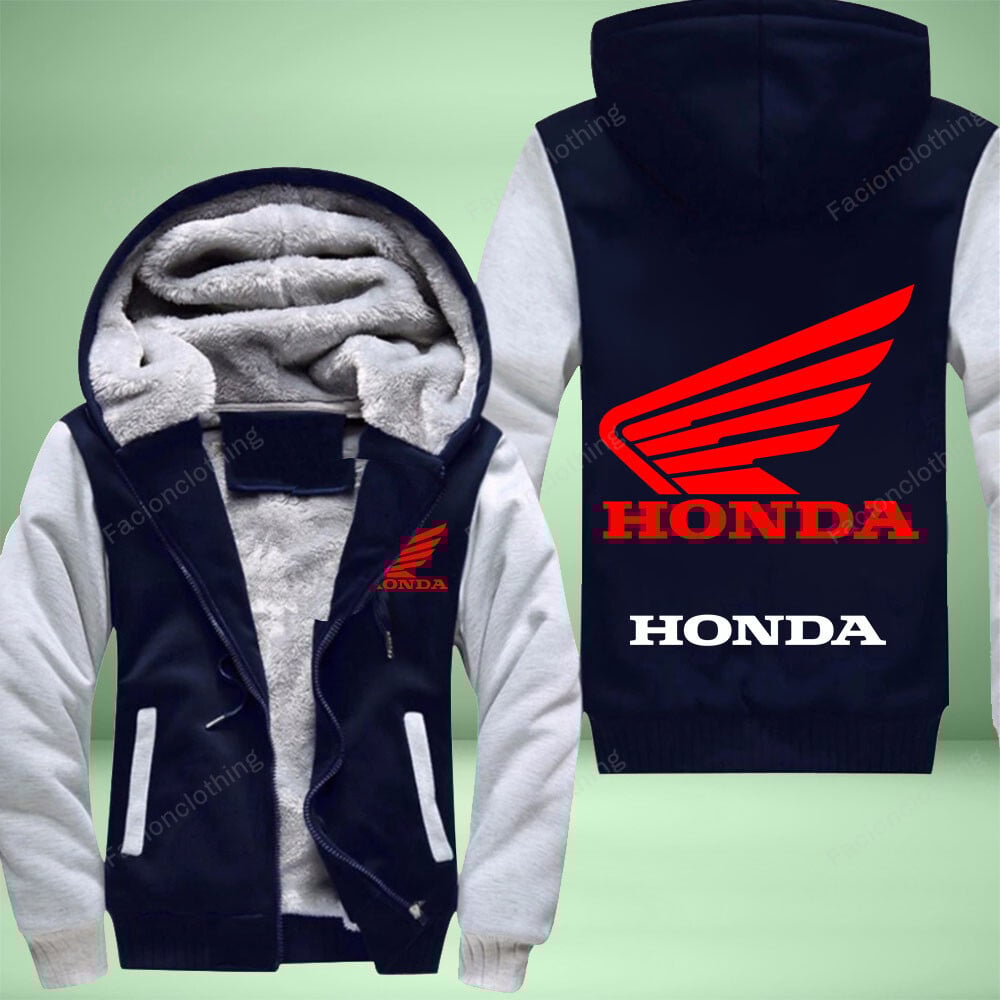 Sportswearmerch Honda Motorcycle Personalized Fleece Zip Hoodie Jacket For Fan
