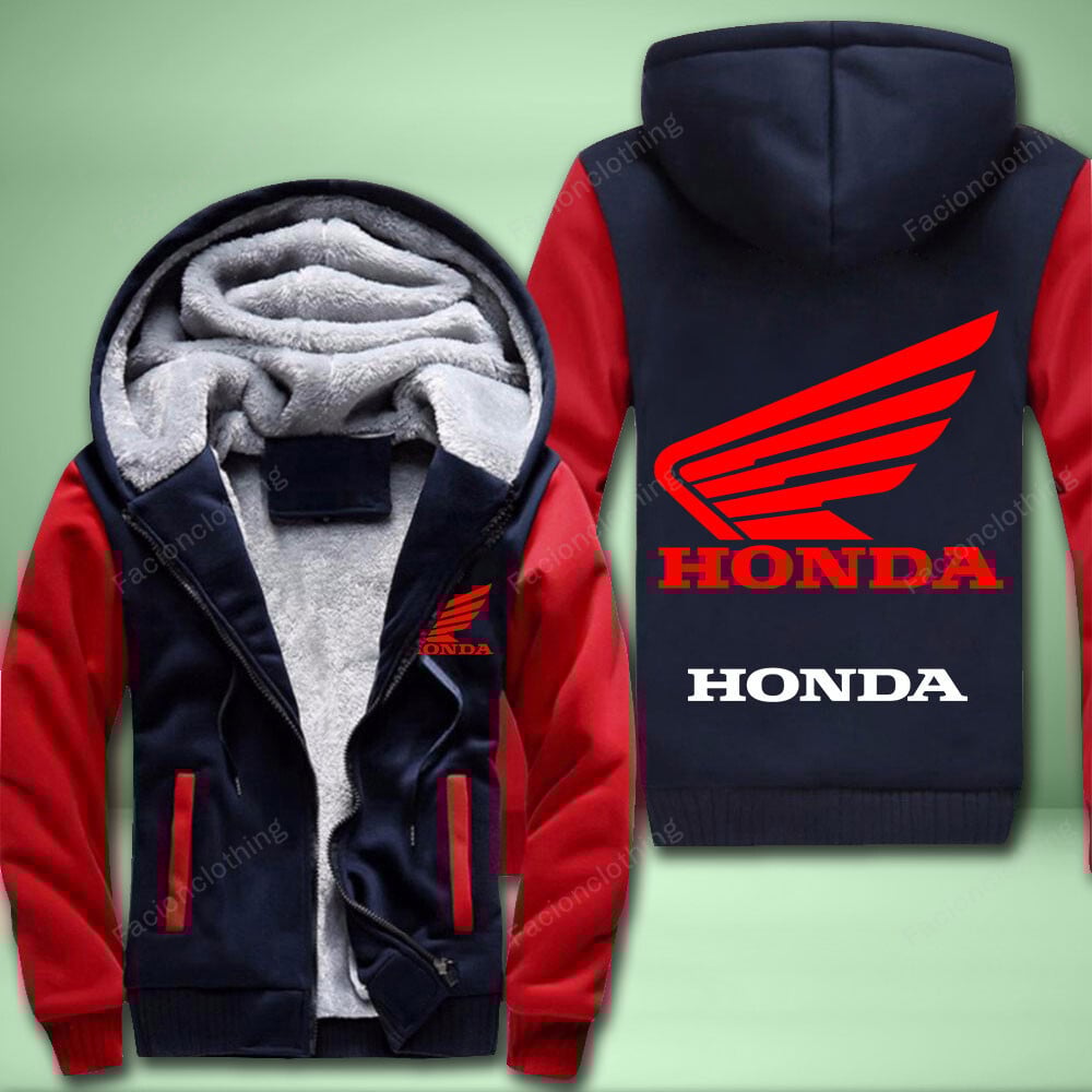 Sportswearmerch Honda Motorcycle Personalized Fleece Zip Hoodie Jacket For Fan